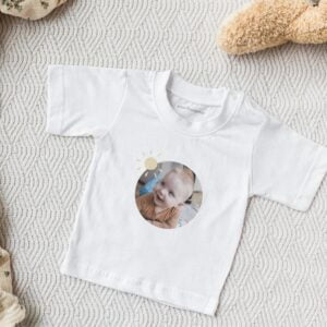 Babyskjorta med tryck - kort ärm - Vit - 50/56
