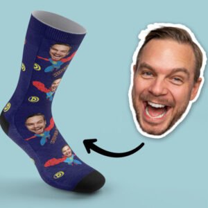 Personliga strumpor med foto - Super Dad