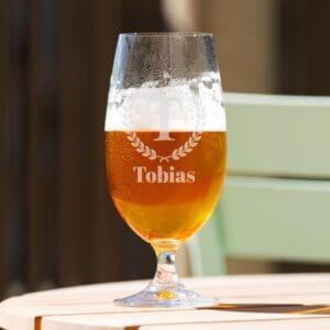 Personligt Spiegelau Ölglas med Gravyr - Bokstav, Namn & Krans
