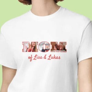 Personlig T-shirt med Foto & Text - Mom