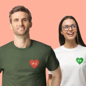 Personlig T-shirt med Hjärta & Bokstäver