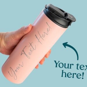 Personlig Termosflaska med Sugrör & Text - 600 ml